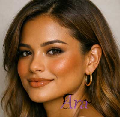 رژگونه برنزی روی پوست گرم