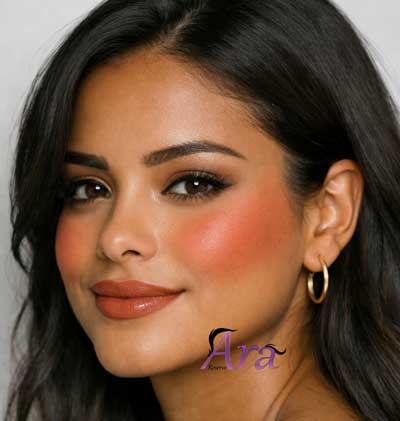 رژگونه آجری روی پوست سبزه